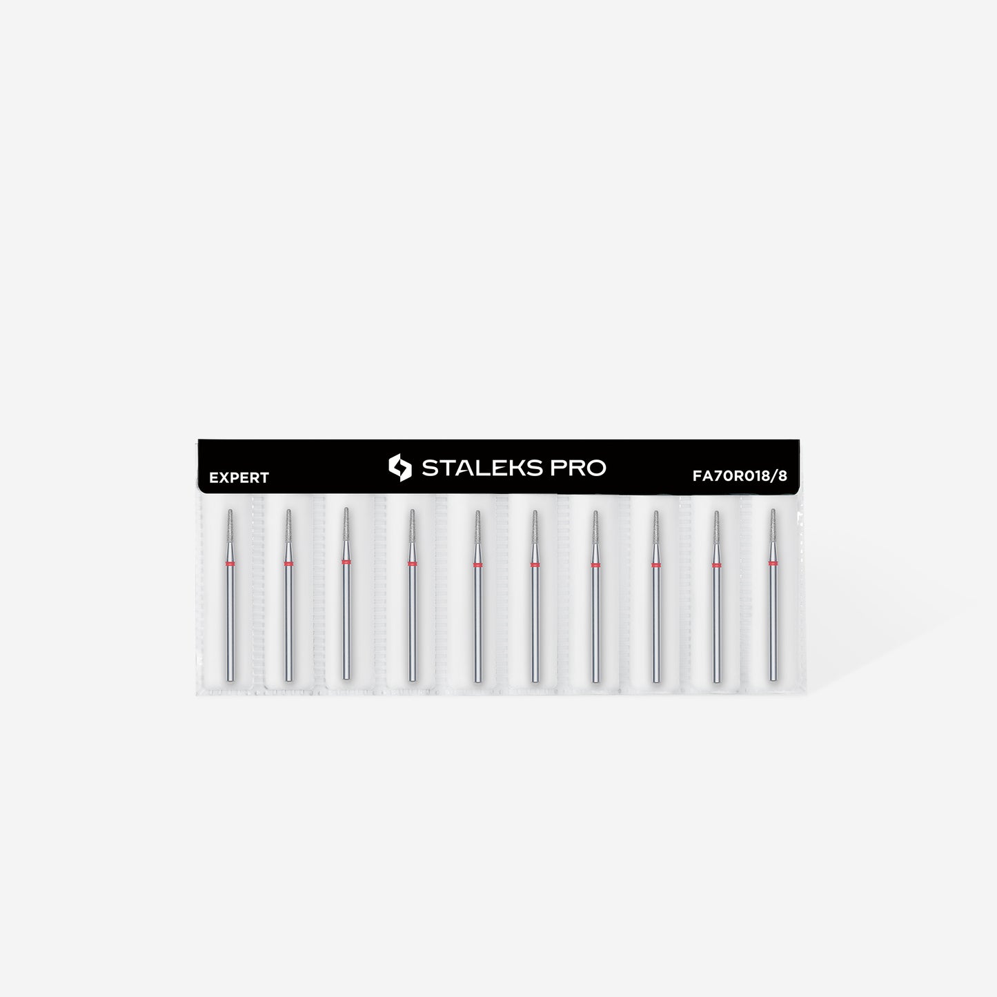 Staleks Diamond nail drill bit frustum red EXPERT head diameter 1,8 mm / working part 8 mm