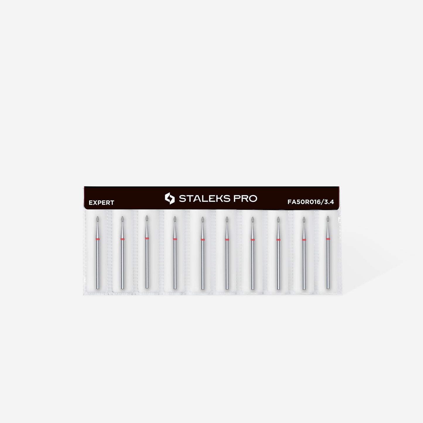 Staleks Diamond nail drill bit rounded bud red EXPERT head diameter 1,6 mm / working part 3,4 mm