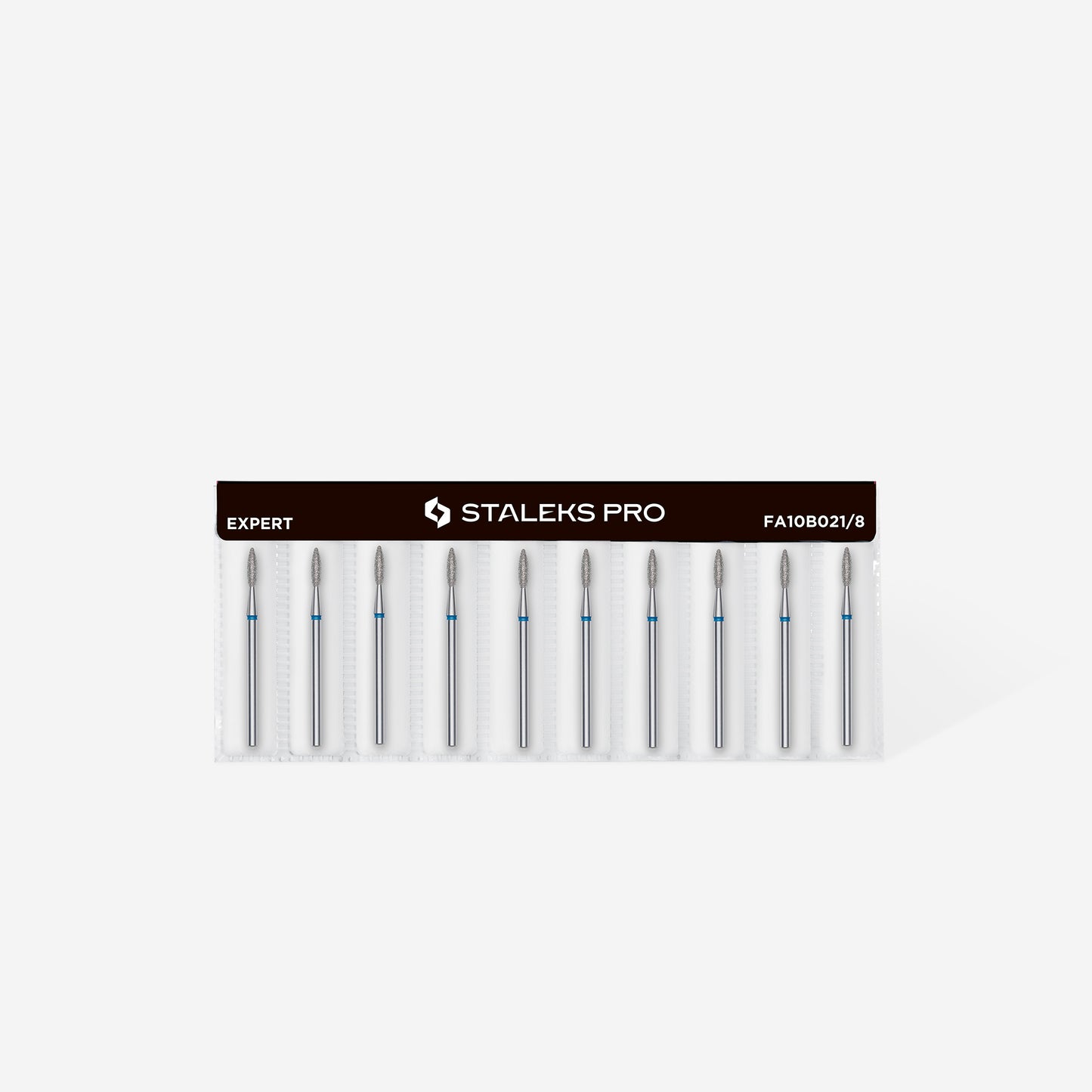 Staleks Diamond nail drill bit flame blue EXPERT head diameter 2,1 mm / working part 8 mm