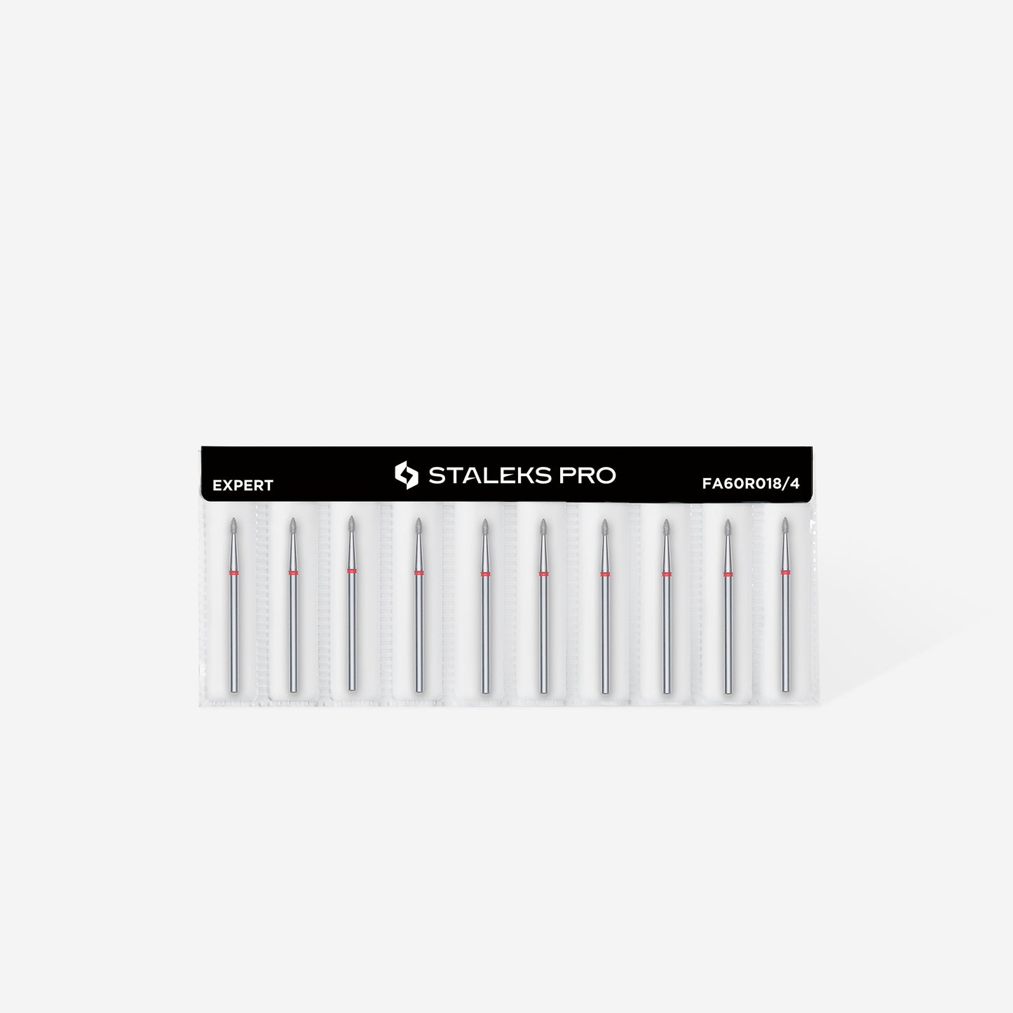 Staleks Diamond nail drill bit pointed bud red EXPERT head diameter 1,8 mm / working part 4 mm