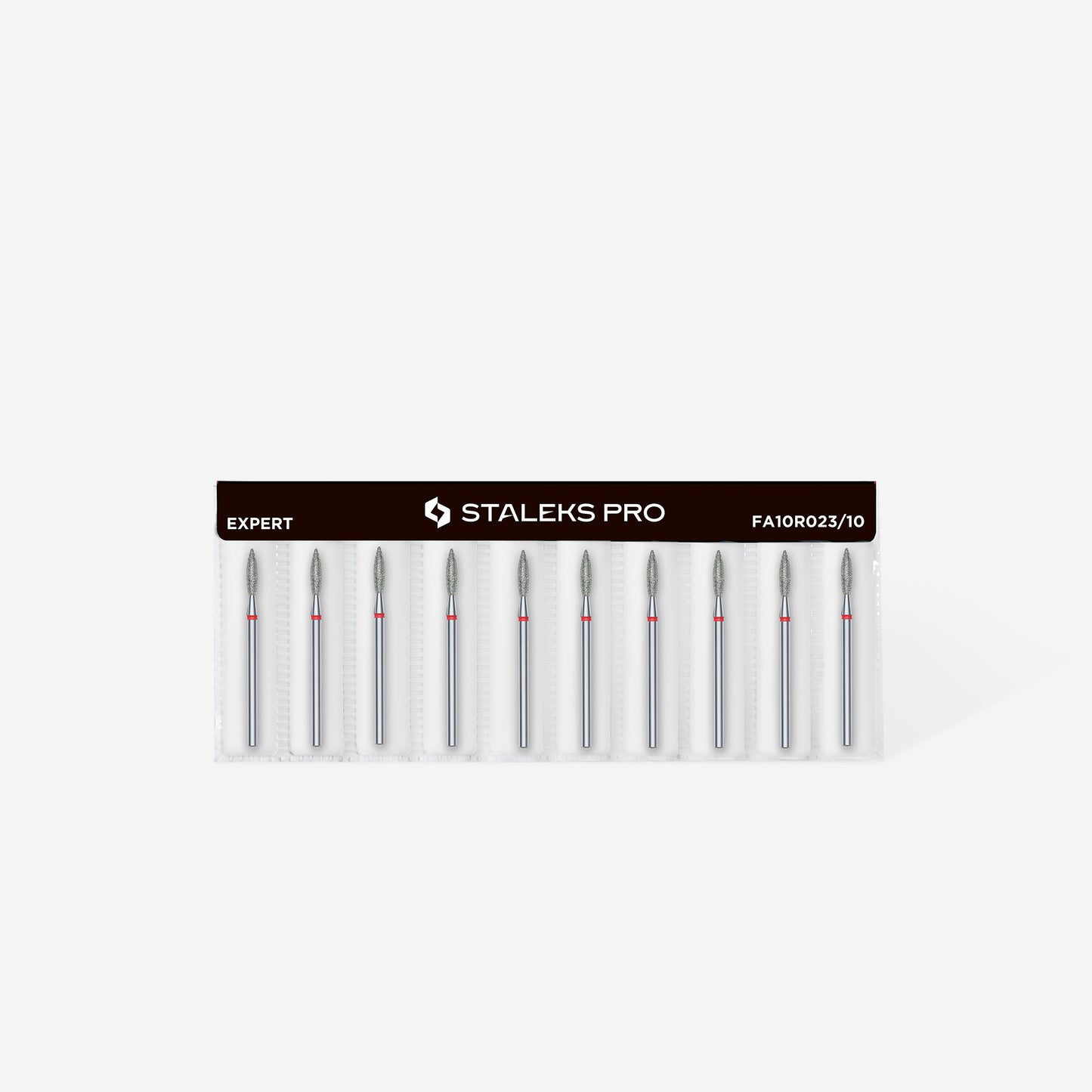 Staleks Diamond nail drill bit flame red EXPERT head diameter 2,3 mm / working part 10 mm