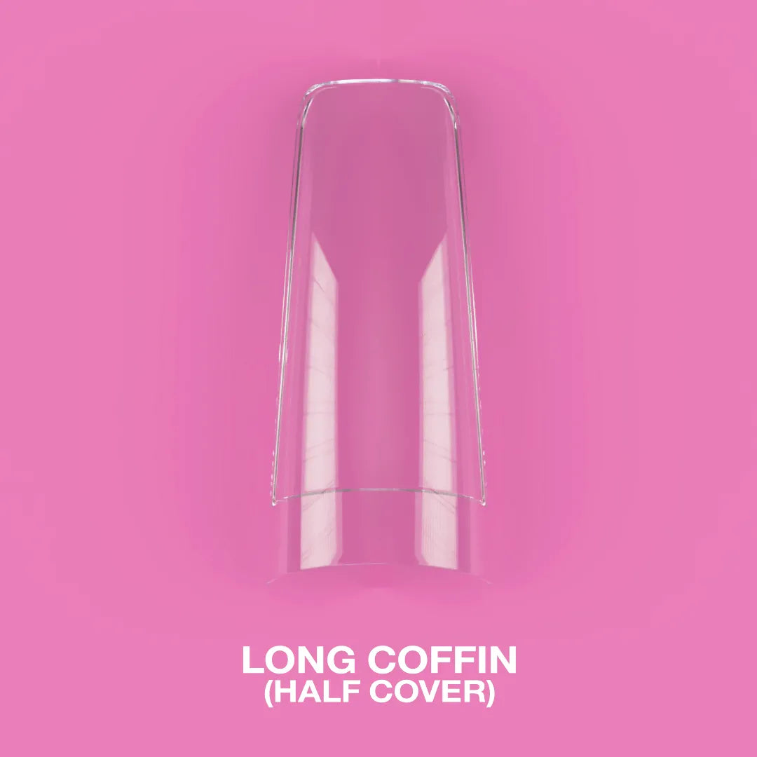 Lunamoon Gel Tips Coffin Long (Half Cover)