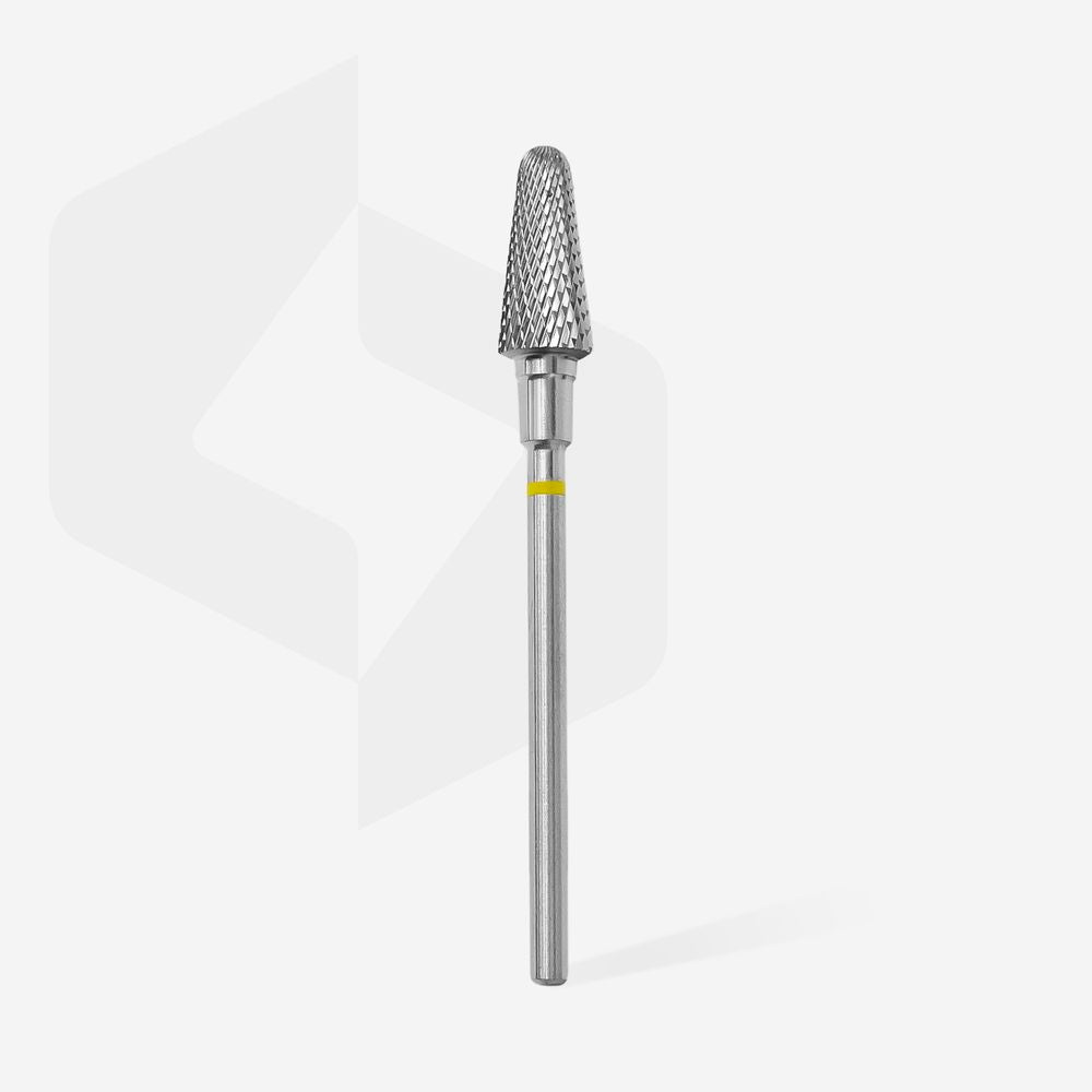 Staleks Carbide nail drill bit frustum yellow EXPERT head diameter 6 mm / working part 14 mm