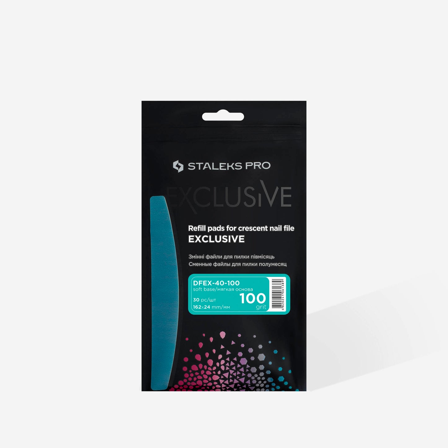 Staleks Disposable files for crescent nail file (with soft foam layer) EXCLUSIVE 40, 100 grit (30 pcs)