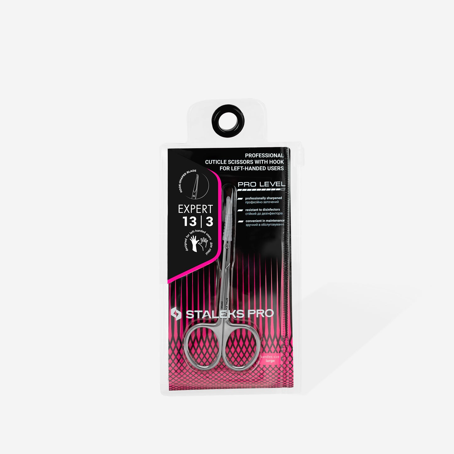 Staleks Professional cuticle scissors with hook for left-handed users EXPERT 13 TYPE 3