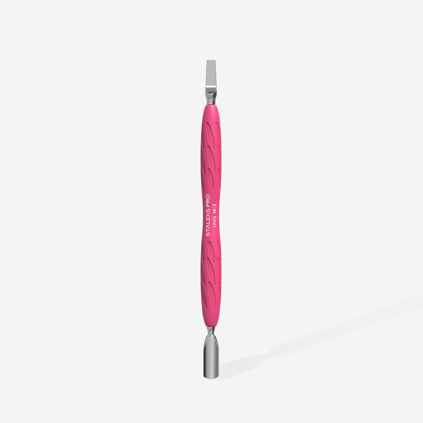 Staleks Manicure pusher Gummy with silicone handle UNIQ 10 TYPE 5 (rounded narrow pusher and straight blade)