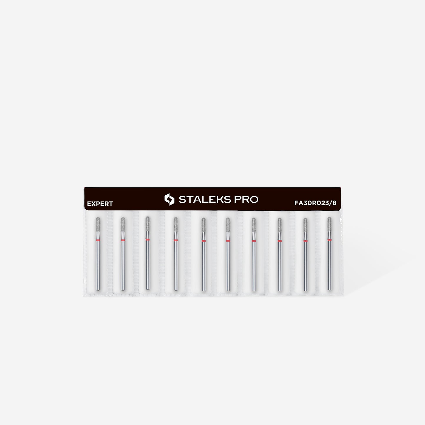 Staleks Diamond nail drill bit rounded cylinder red EXPERT head diameter 2,3 mm / working part 8 mm