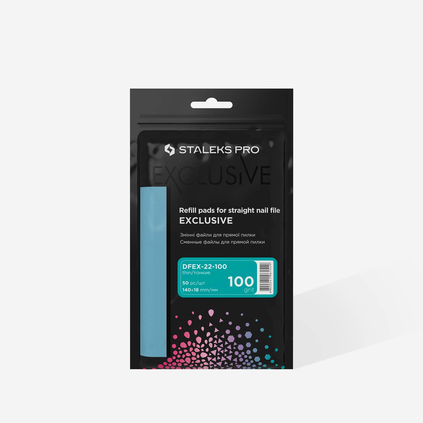 Staleks Disposable files for straight nail file EXCLUSIVE 22, 100 grit (50 pcs)