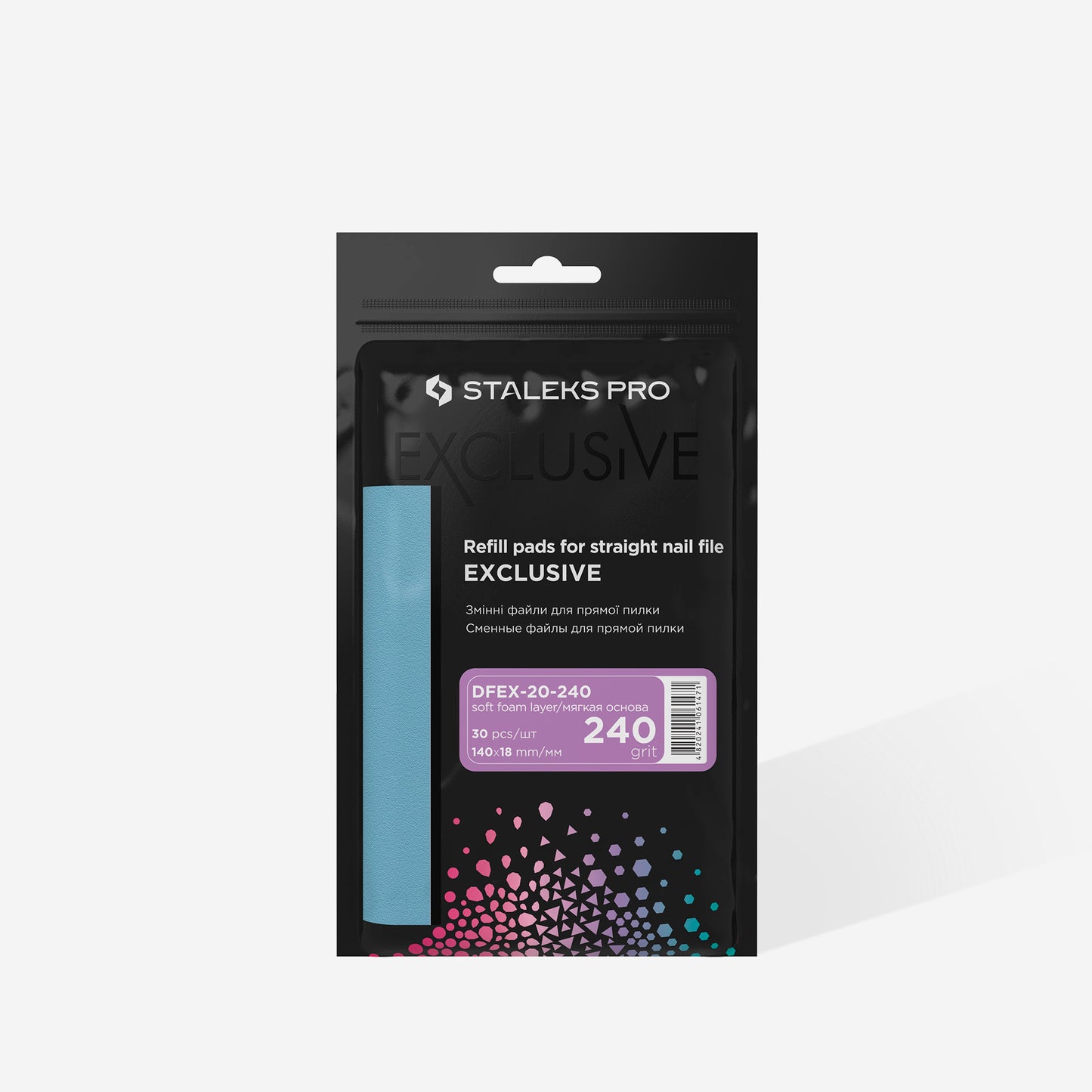 Staleks Disposable files for straight nail file (with soft foam layer) EXCLUSIVE 20, 240 grit (30 pcs)