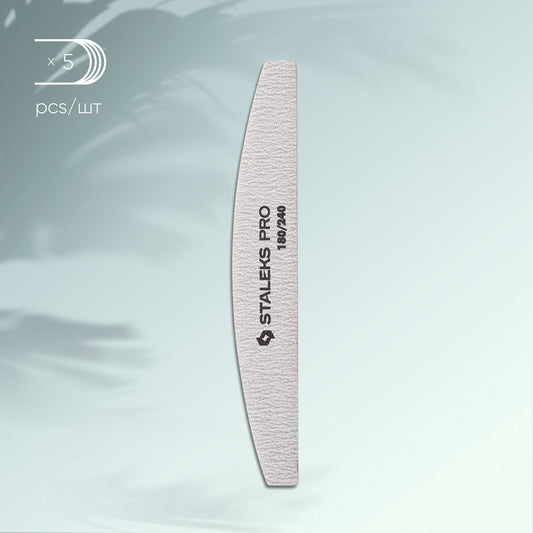 Crescent mineral nail file STALEKS PRO 180/240 grit (5 pcs.), set