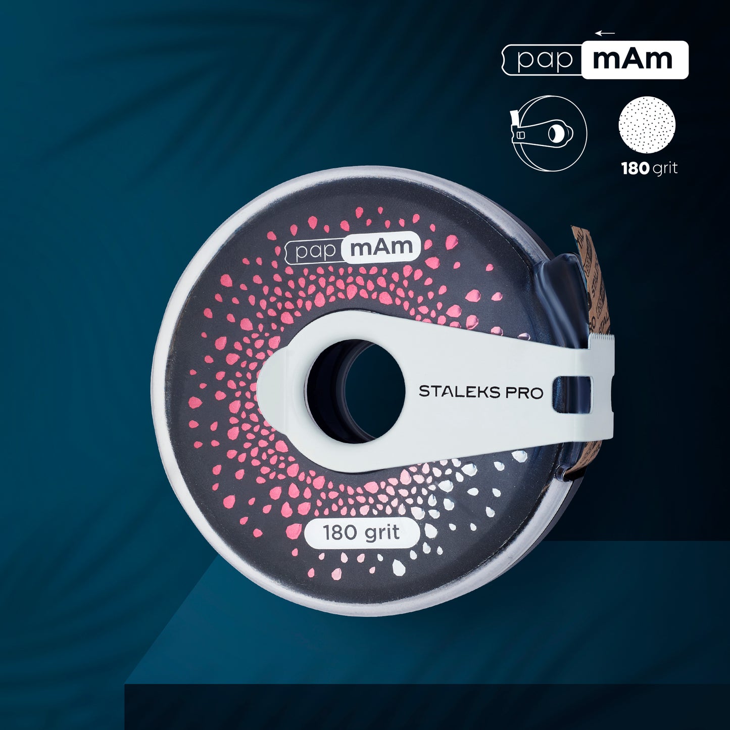 Disposable abrasive tape papmAm EXCLUSIVE in plastic case STALEKS PRO, 180 grit