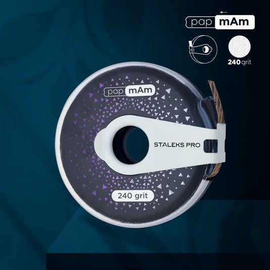 Disposable abrasive tape papmAm EXCLUSIVE in plastic case  STALEKS PRO, 240 grit