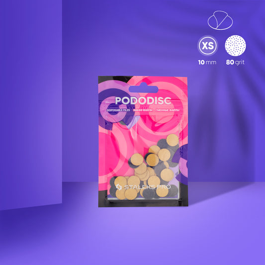 Disposable files for pedicure disc PODODISC STALEKS PRO XS, 80 grit (50 pcs)