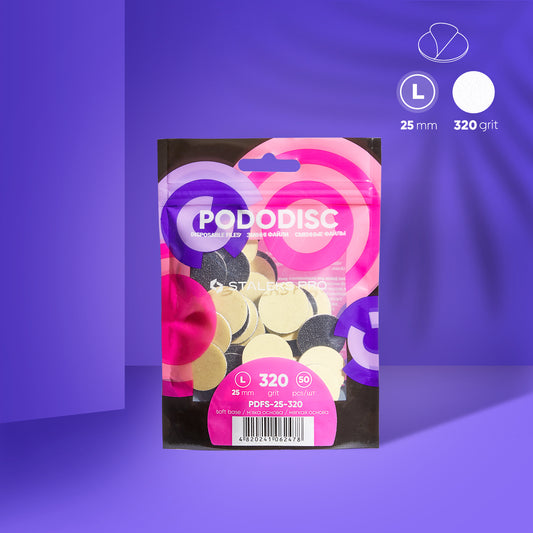 Disposable files with soft foam layer for pedicure disc PODODISC STALEKS PRO L, 320 grit (50 pcs)