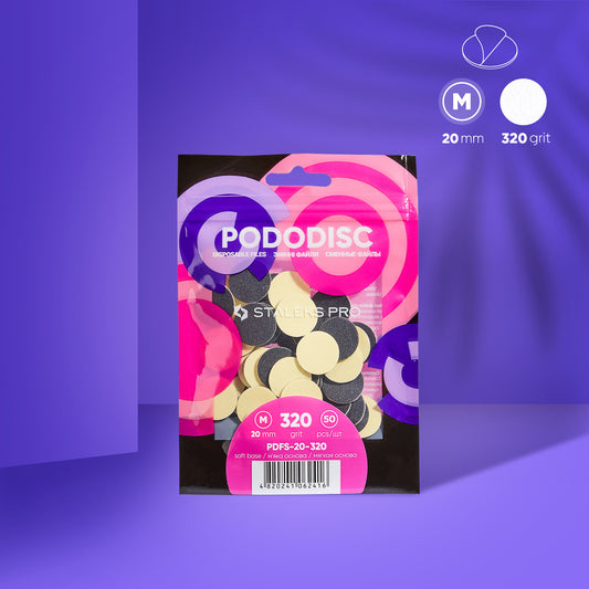 Disposable files with soft foam layer for pedicure disc PODODISC STALEKS PRO M, 320 grit (50 pcs)