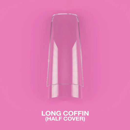 Lunamoon Gel Tips Coffin Long (Half Cover)