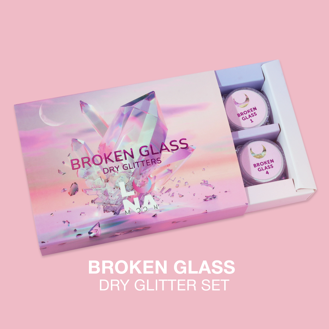 Lunamoon set of dry glitters for nails «Broken Glass» 6 pcs