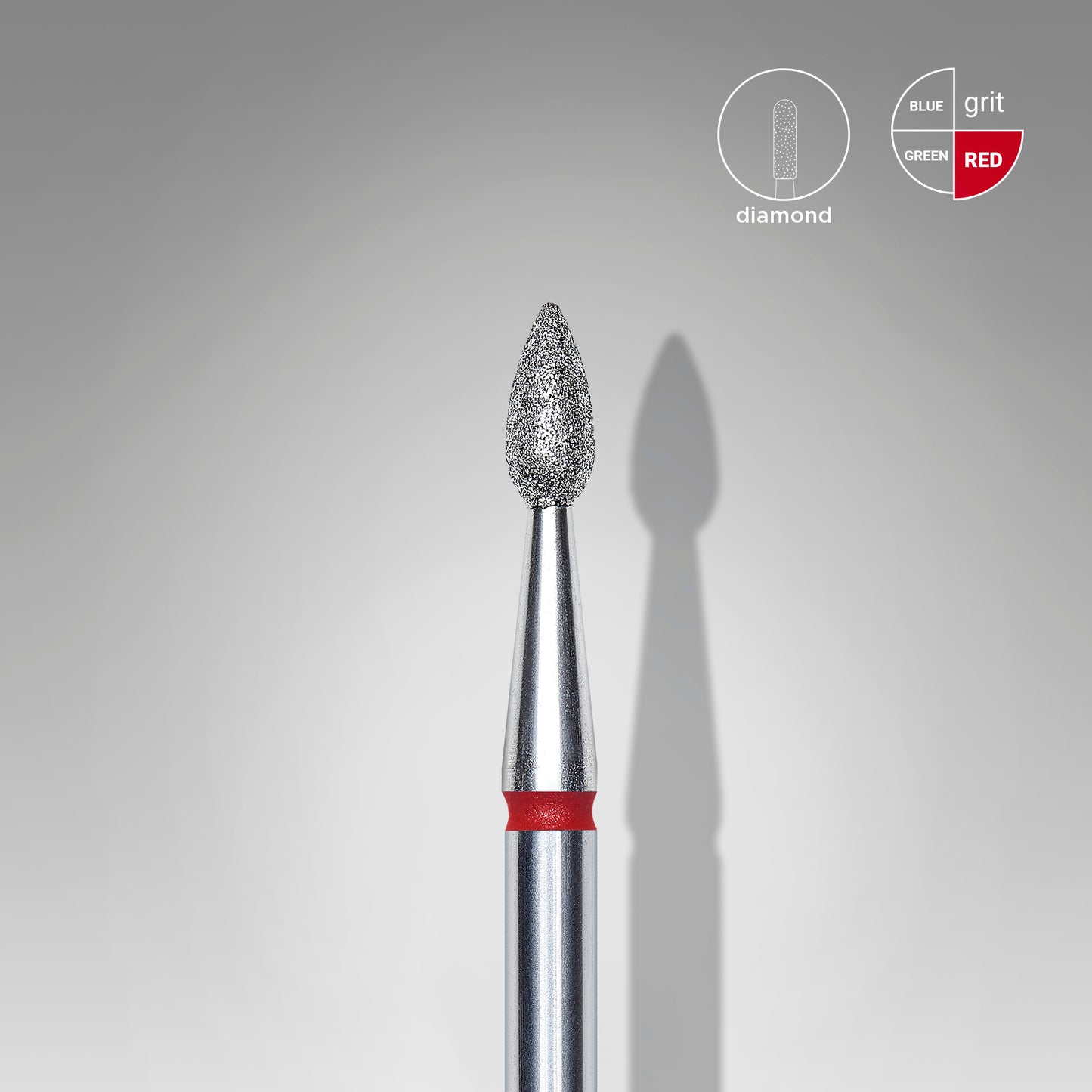 Staleks Diamond nail drill bit drop red EXPERT head diameter 2,3 mm / working part 5 mm