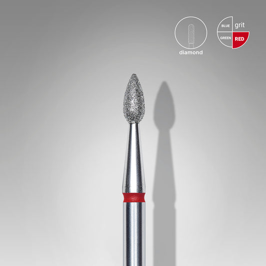 Staleks Diamond nail drill bit drop red EXPERT head diameter 2,3 mm / working part 5 mm