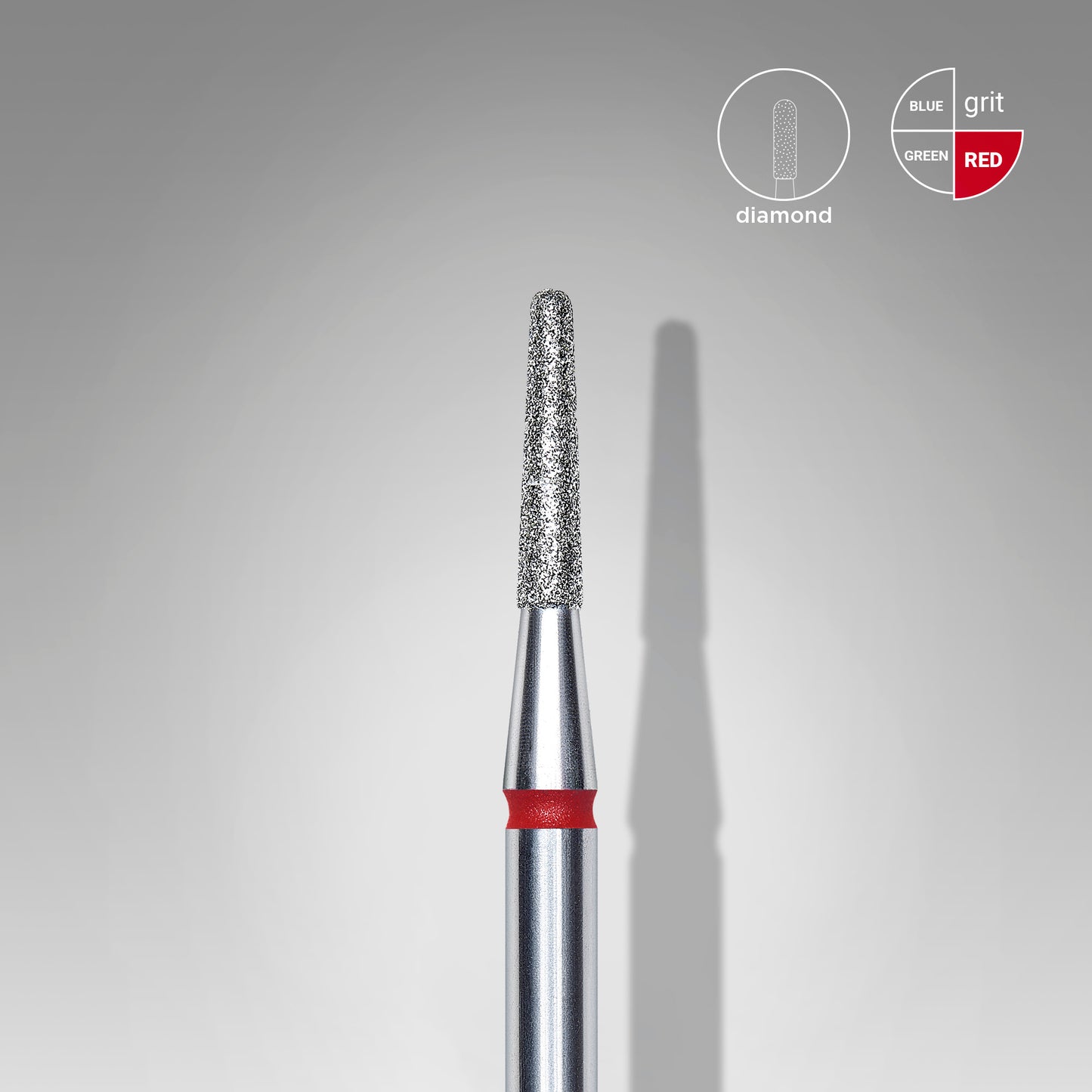 Staleks Diamond nail drill bit frustum red EXPERT head diameter 1,8 mm / working part 8 mm