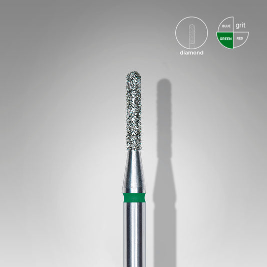 Staleks Diamond nail drill bit rounded cylinder green EXPERT head diameter 1,4 mm / working part 8 mm