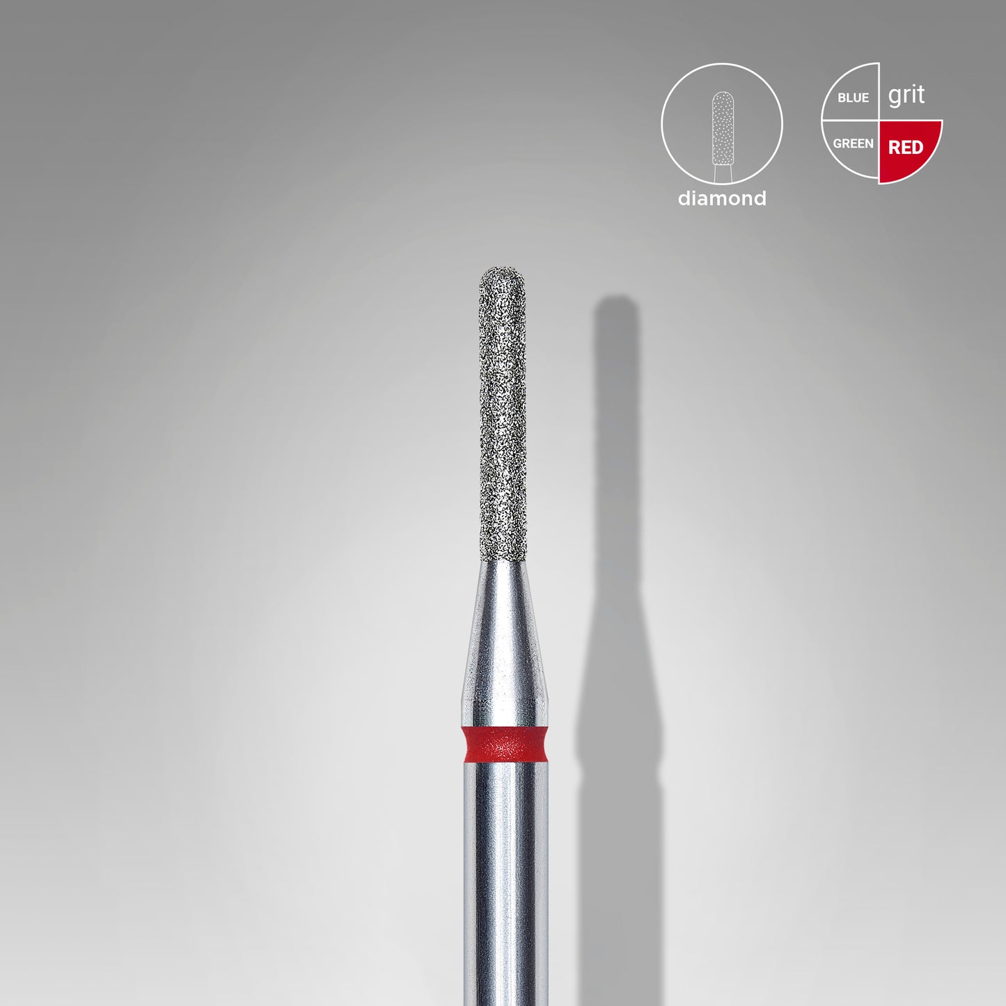 Staleks Diamond nail drill bit rounded cylinder red EXPERT head diameter 1,4 mm / working part 8 mm