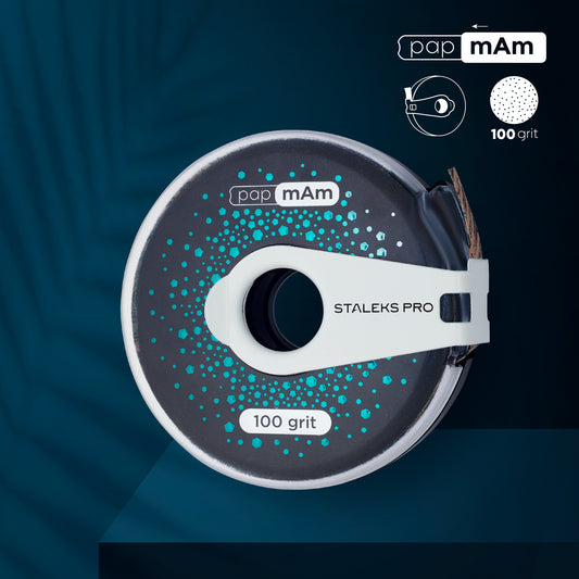 Staleks Disposable abrasive tape papmAm EXCLUSIVE 100 grit in a plastic case