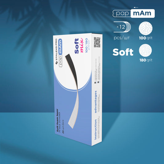 Staleks Disposable double-sided files papmAm Mix on soft foam layer EXPERT 20 100/180 grit (25 pcs)