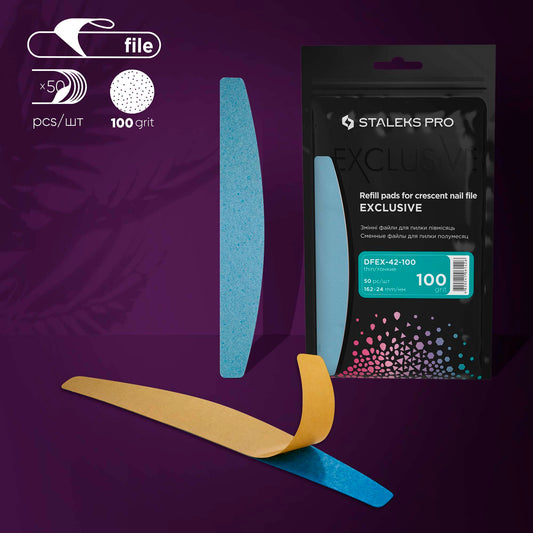 Staleks Disposable files for crescent nail file EXCLUSIVE 42 100 grit (50 pcs)