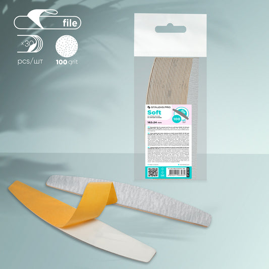 Staleks Disposable files for crescent nail file (with soft foam layer) SMART 40, 100 grit (30 pcs)