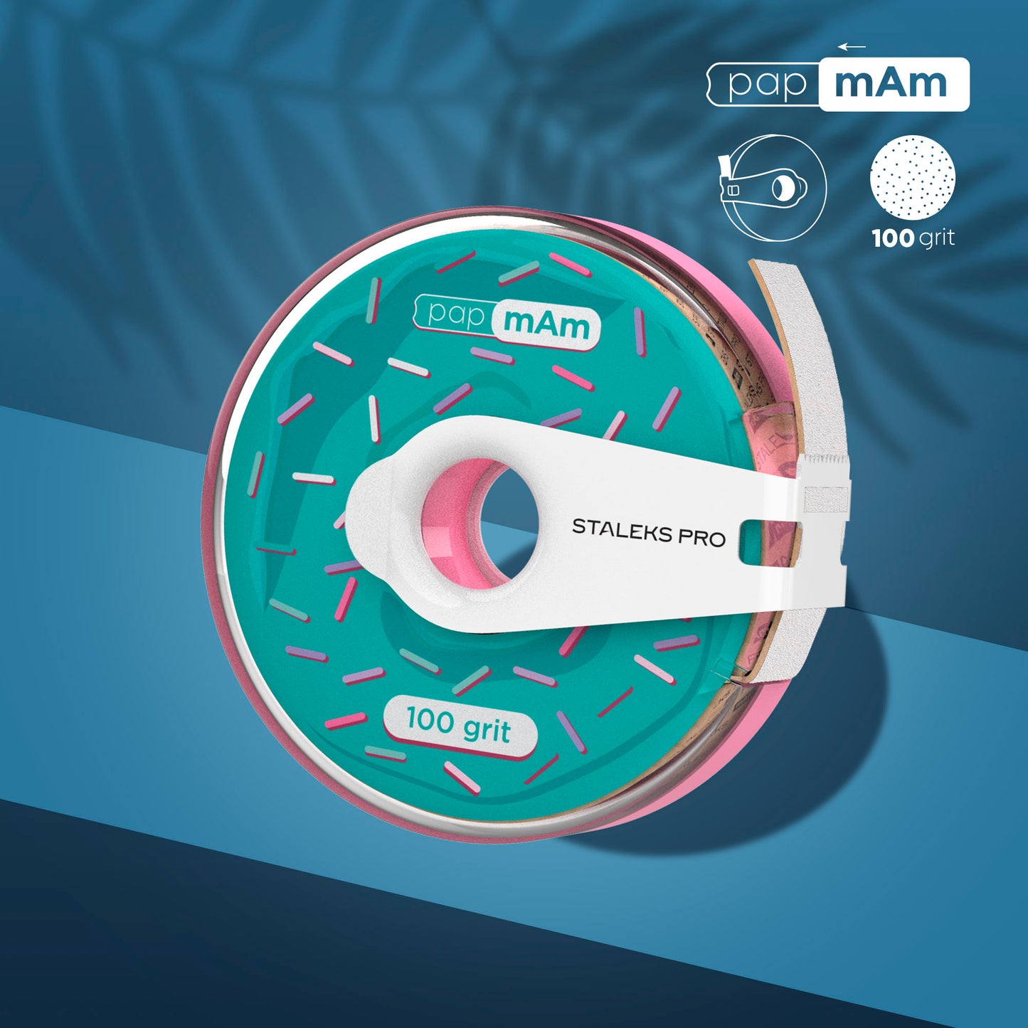 Staleks Disposable white abrasive tape papmAm EXPERT 100 grit in a plastic case