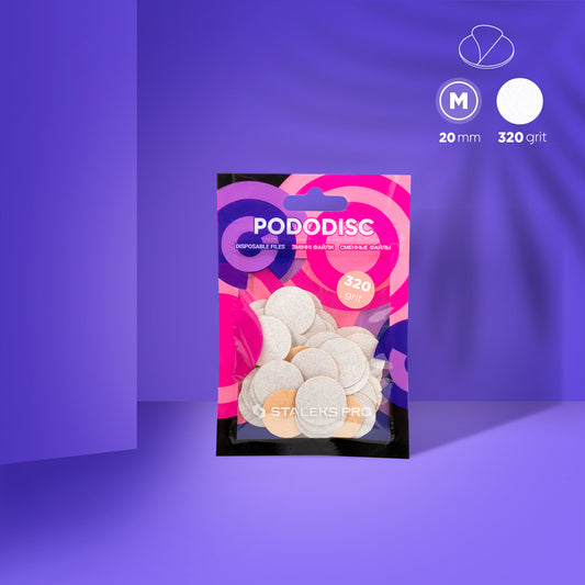 Staleks Disposable white files for pedicure disc PODODISC M EXPERT 320 grit (50 pcs)