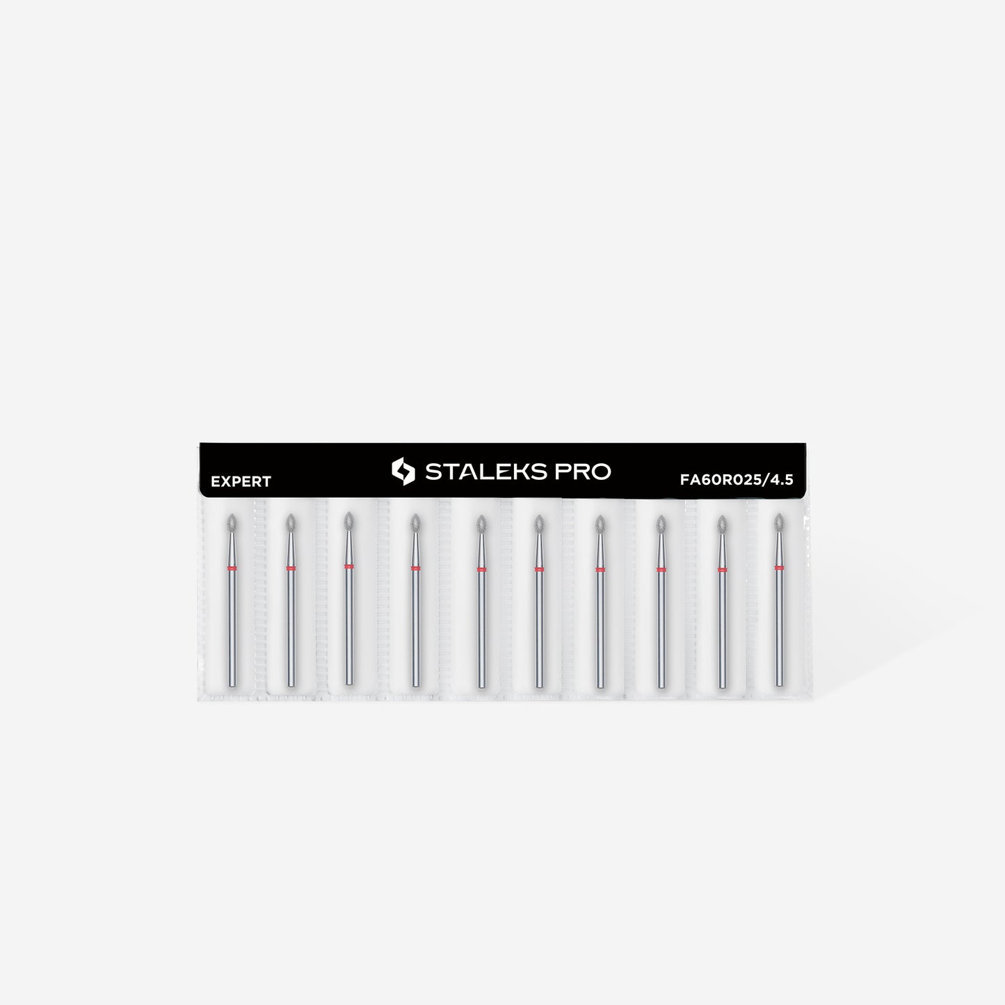 Staleks Diamond nail drill bit pointed bud red EXPERT head diameter  2,5 mm / working part 4,5 mm